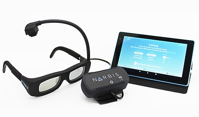 Narbis neurofeedback training glasses with sensor and tablet