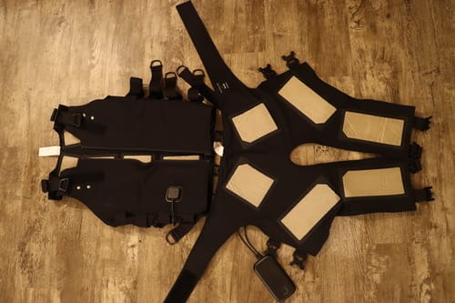 A full view of Nick's Katalyst vest and shorts