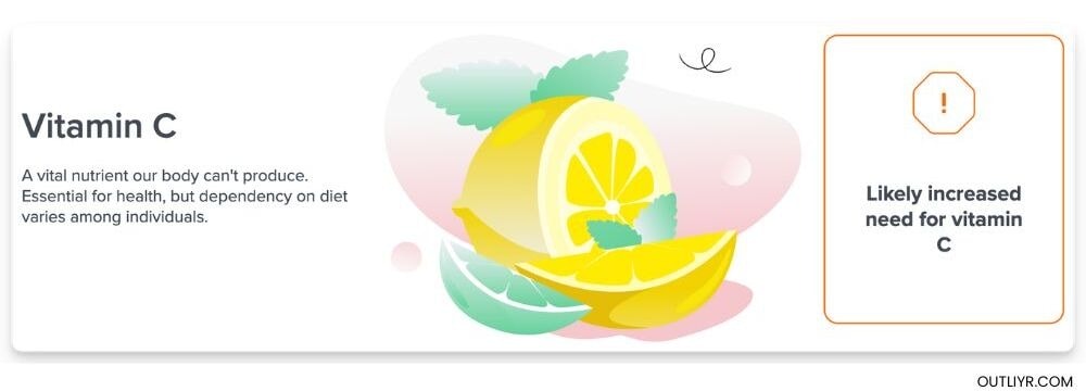 Nick-Urban-SelfDecode-Vitamin-C Vitamin C recommendation from Nick Urban's SelfDecode report