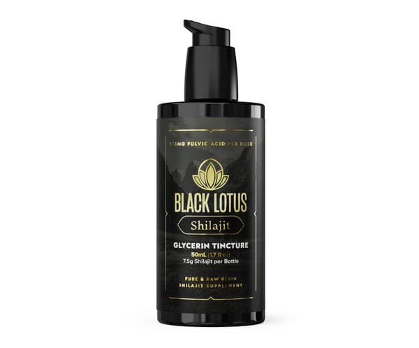 Black Lotus Shilajit's tincture bottle