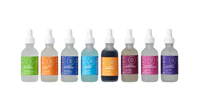 BodyBio Trace Liquid Minerals Set individual ionic mineral bottles