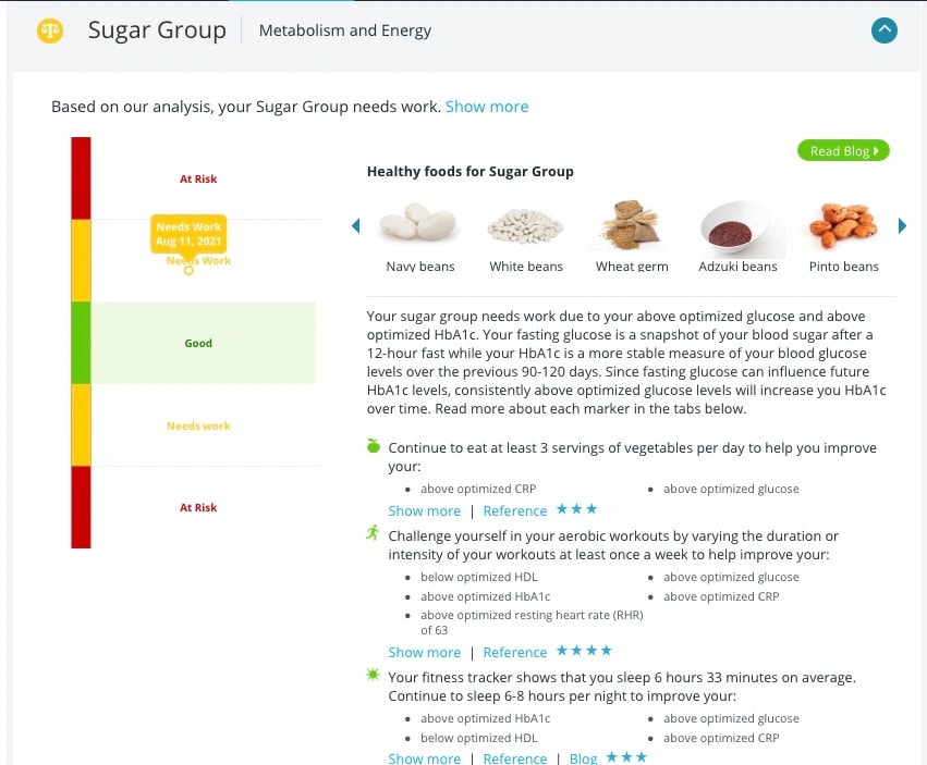 Insidetracker Lifestyle Recommendations
