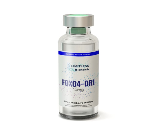 Limitless Biotech's FOXO4-DRI 10mg bottle