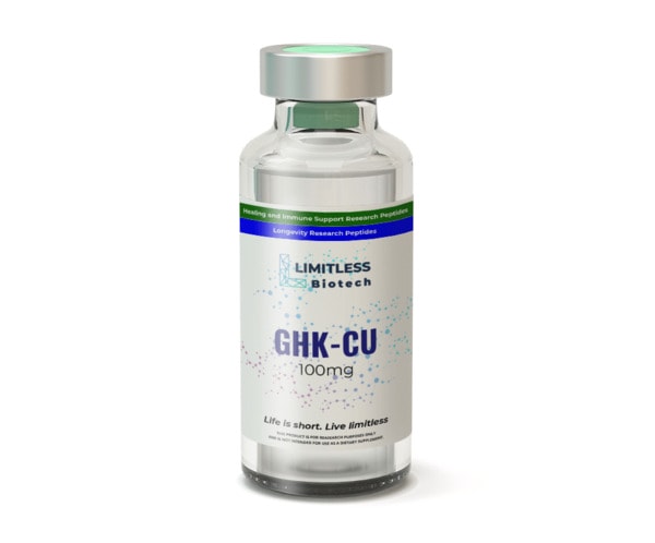 Limitless Biotech's GHK-Cu 100mg bottle