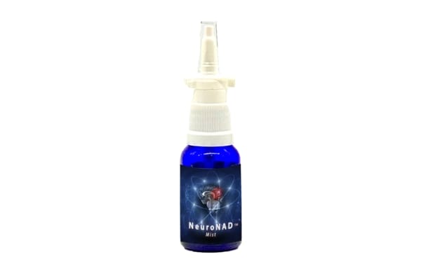 MitoZen NeuroNAD nasal mist spray bottle brain-targeted NAD delivery GelTech