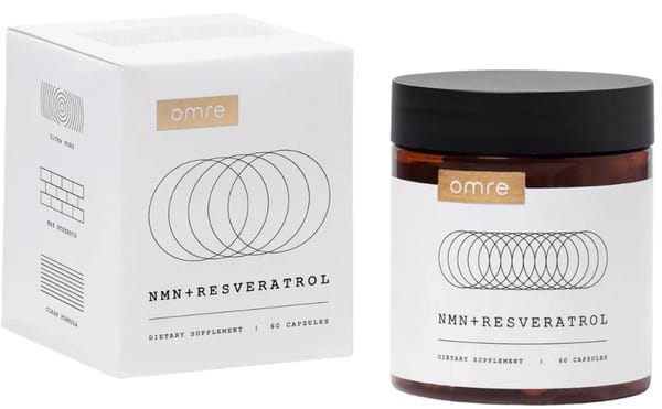 Omre NMN plus Resveratrol supplement bottle and box