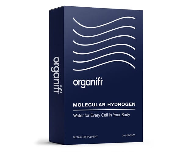 Organifi Molecular Hydrogen premium effervescent hydrogen tablets box packaging