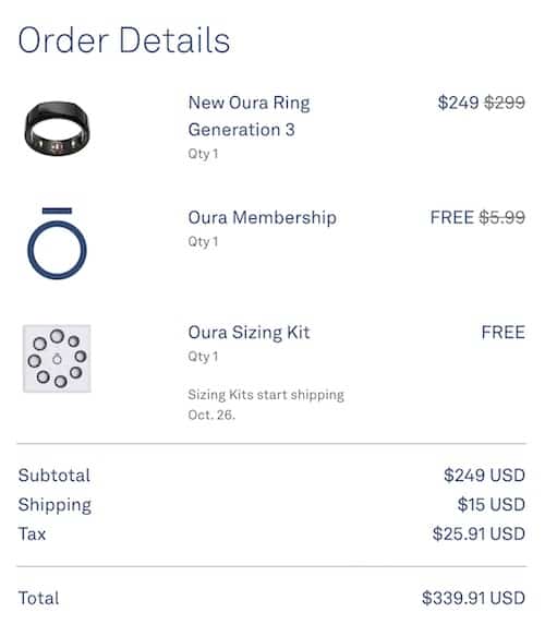 Oura 3 Price Error product image