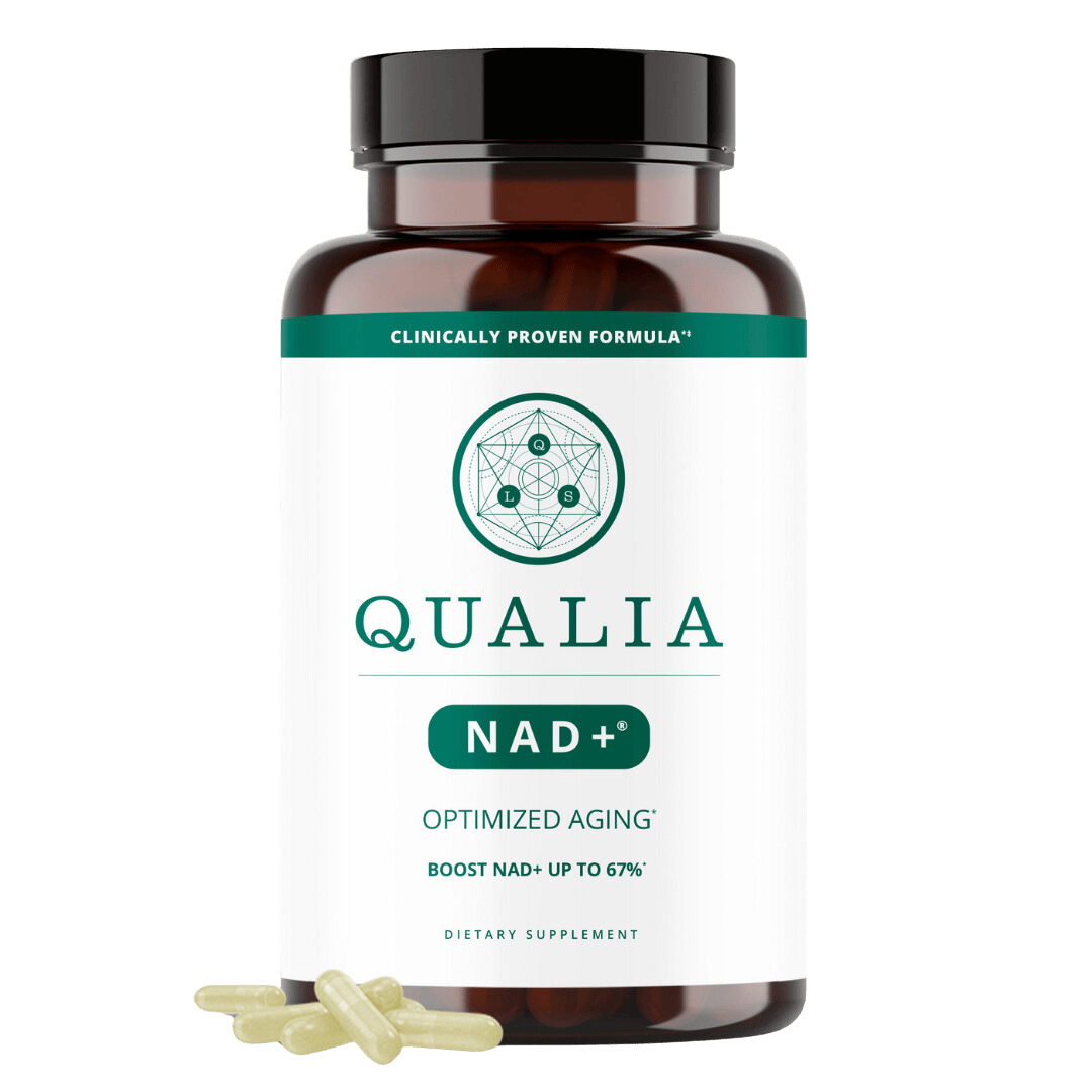Qualia NAD+ supplement bottle by Neurohacker Collective triple pathway NAD booster