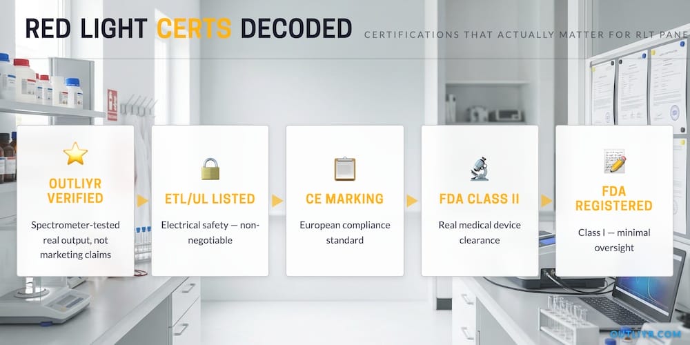 The most important certifications for red light therapy devices and panels