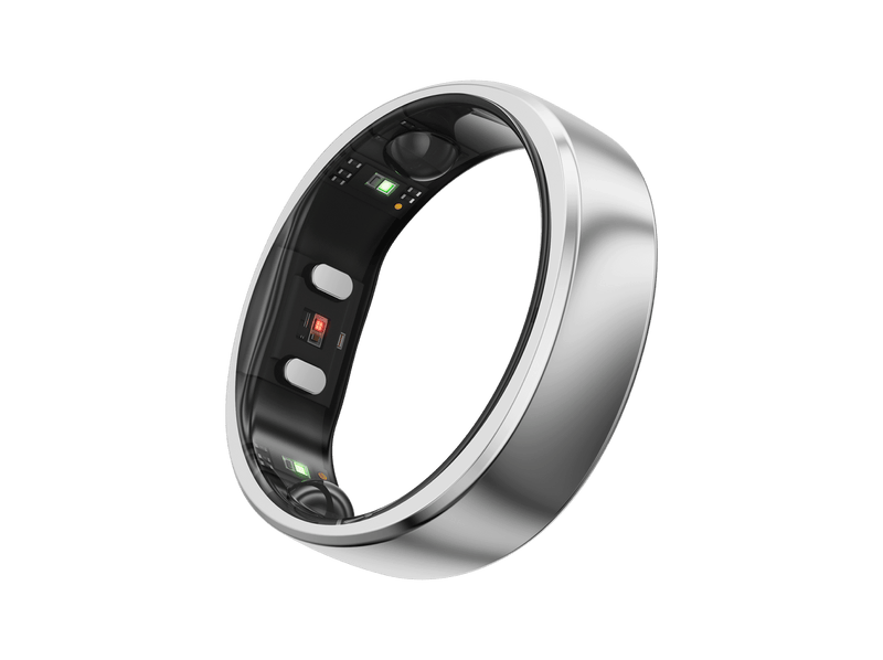 RingConn Gen 2 titanium smart ring in Future Silver on white background