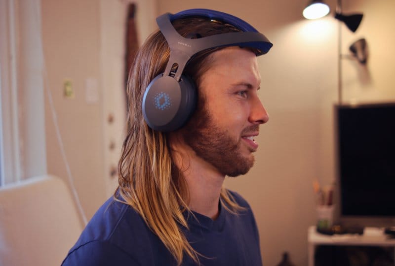 Nick wearing the Sens.ai device