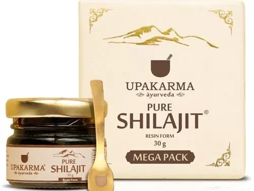 upakarma-resin-drops-shilajit Upakarma Pure Shialjit resin bottle & box
