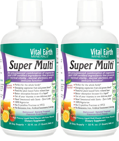 Vital Earth Minerals Super Multi Liquid Vitamins supplement bottle
