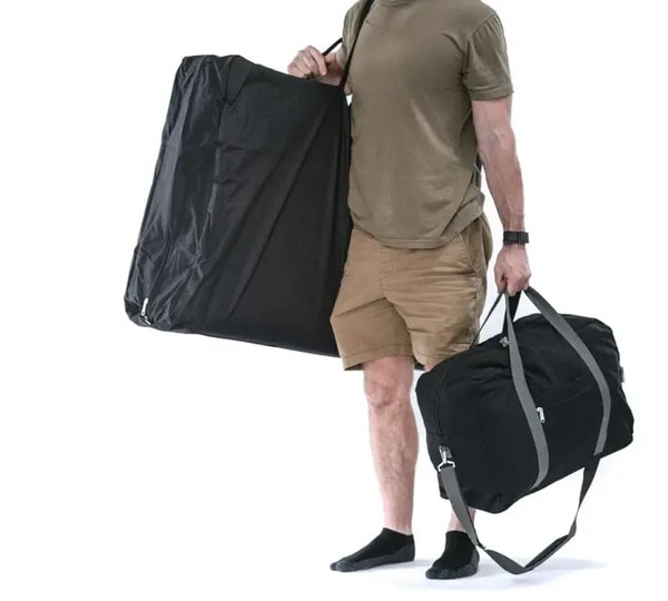 zenthesia-bag The Zenthesia sound bed folded and in a travel bag